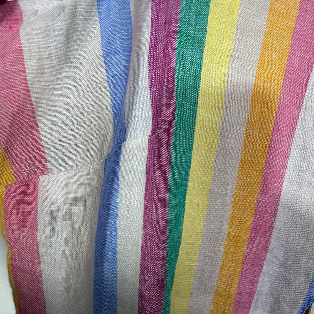 C&C California Womens 1X Linen Shirt Dress Sleeveless Multicolor Stripe NWT - Picture 12 of 16